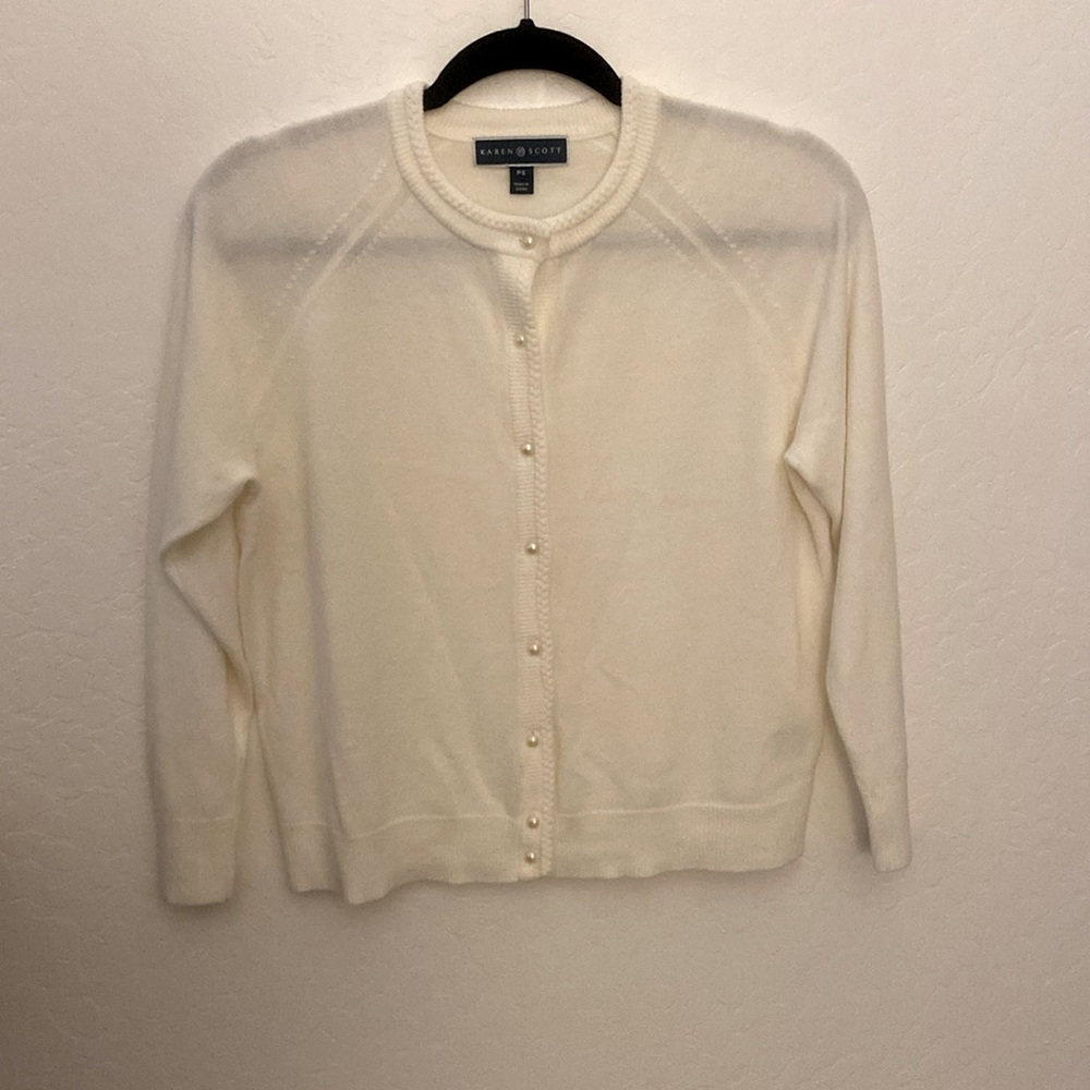 Karen Scott PS Cream cardigan